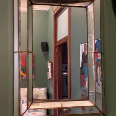 Vintage 28" x 39"H Mirror Framed Wall Mirror - PY11665