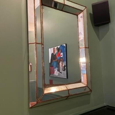 Vintage 28" x 39"H Mirror Framed Wall Mirror - PY11665