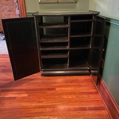 Antique Open Back Asian Cabinet On Casters - PY11664