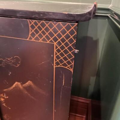 Antique Open Back Asian Cabinet On Casters - PY11664