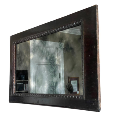 Antique Wood Framed Transom / Headboard Wall Mirror - PY11662