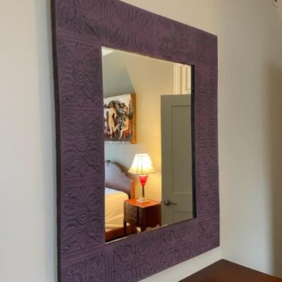 Purple Tin Framed Wall Mirror - PY11650