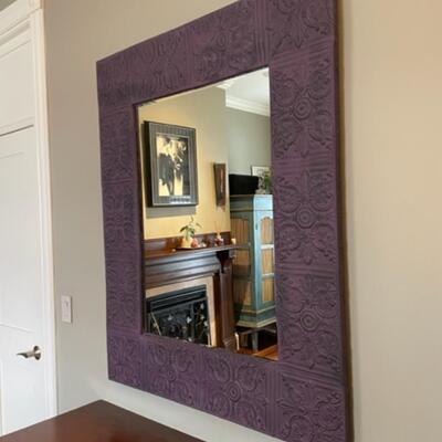 Purple Tin Framed Wall Mirror - PY11650