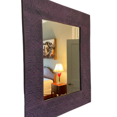 Purple Tin Framed Wall Mirror - PY11650