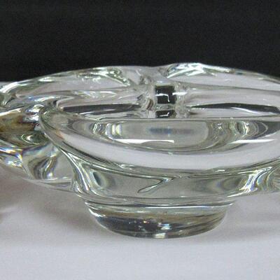 Mid Century Modern Free Form Divided Bowl, Clear Glass