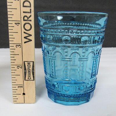 Blue Pressed Glass Goblet