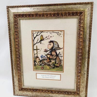 HUMMEL FRAMED PHOTOS SET OF 2 - â€œLITTLE BOOKKEEPERâ€ & â€œHER HAPPY PASTIMEâ€