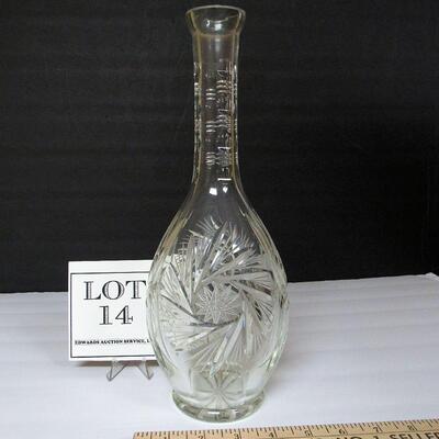 Tall Glass Decanter, No Stopper