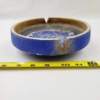 FANTONI HANDMADE ITALIAN INDIGO BLUE ASH TRAY - SIGNED