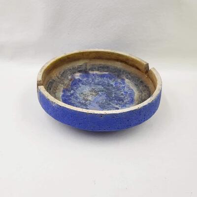 FANTONI HANDMADE ITALIAN INDIGO BLUE ASH TRAY - SIGNED