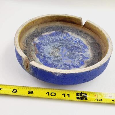FANTONI HANDMADE ITALIAN INDIGO BLUE ASH TRAY - SIGNED