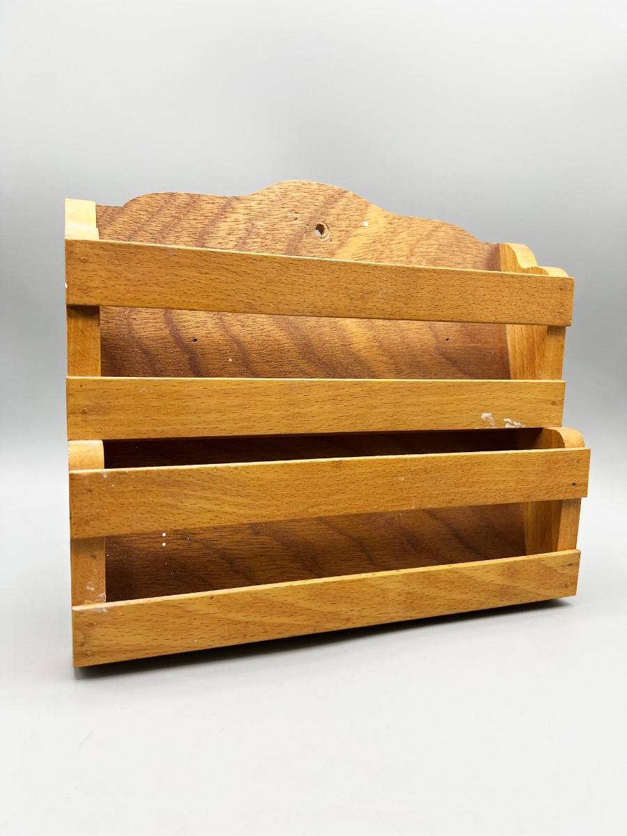 Retro Wood Wall Hanging Letter Mail Envelope Organizer Holder Rack