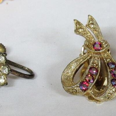 Lot of Vintage Rhinestone Earrings