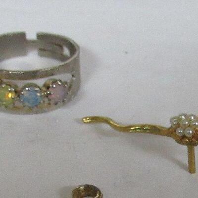 Mixed Lot of Rhinestone Jewelry and Costume Ring, Cute Little Mouse Lapel Pin