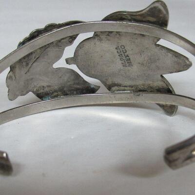 Vintage Cuff Bracelet, Marked Mexico Alpaca