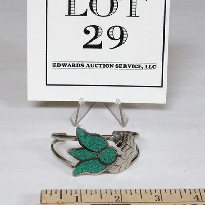 Vintage Cuff Bracelet, Marked Mexico Alpaca