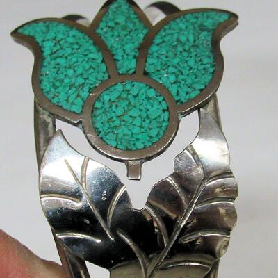 Vintage Cuff Bracelet, Marked Mexico Alpaca