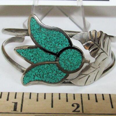 Vintage Cuff Bracelet, Marked Mexico Alpaca