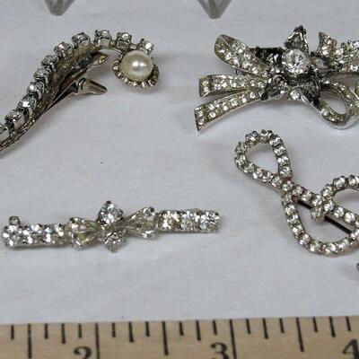 Vintage Rhinestone Pins and Hair Pin