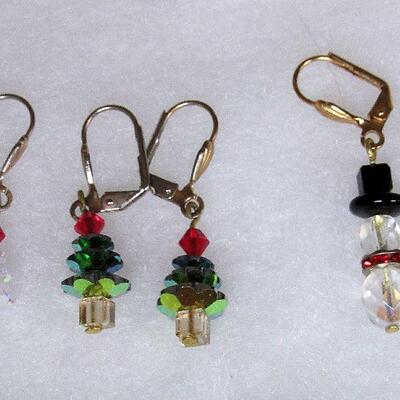 Glass Earrings Are Attributed to Swarvoski, Hand Made Enamel Pin, More, Modern Mixed Lot