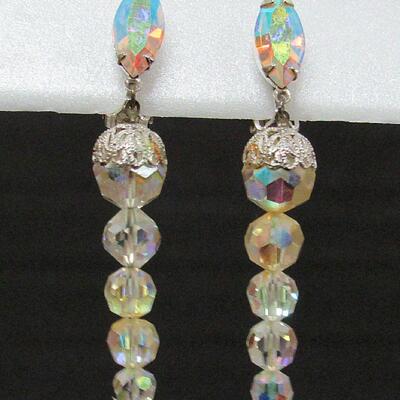 Nice Vintage Louis Segal of Cal Earrings and Pretty Rhinestone Pin