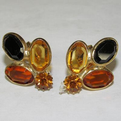 Vintage Rhinestone Pin and Earrings Set