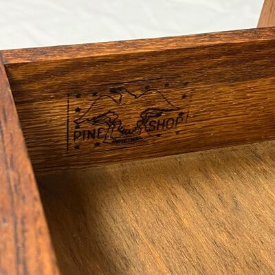104 Vintage Pine Single Drawer End Table with Two Shelves
