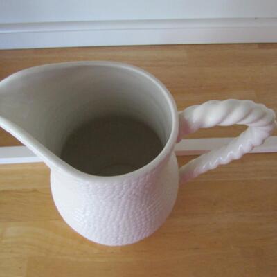 Glazed Ceramic Pitcher- Rope Texture