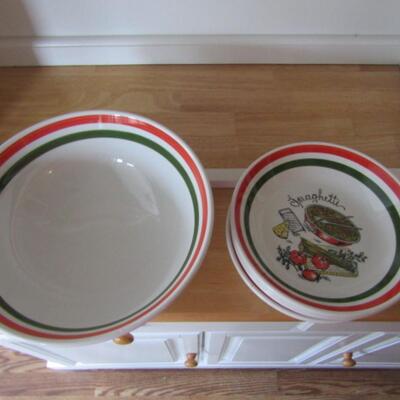 Spaghetti Bowl Set- 1 Large and 4 Smaller Bowls