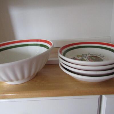 Spaghetti Bowl Set- 1 Large and 4 Smaller Bowls