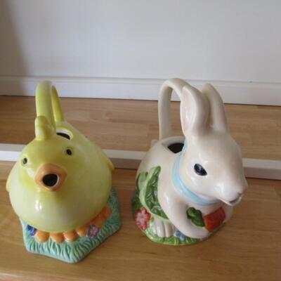 Two Spring Theme Ceramic Watering Cans