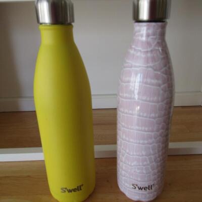 Two S'well Brand Metal Water Bottles