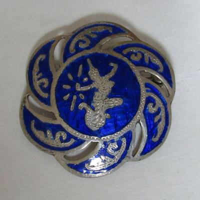 Vintage Siam Sterling and Enamel Pin