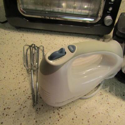 Collection of Small Appliances:  George Foreman Grill, Hand Mixer,  and Toaster
