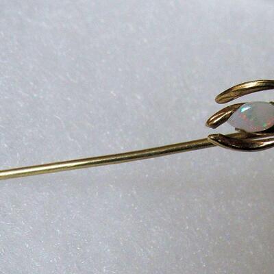 Vintage Small Hat Pins or Lapel Pins, 1 Opal Stone
