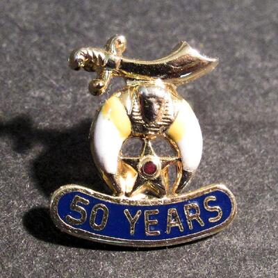 Vintage 10K Gold 50 Year Pin, Small