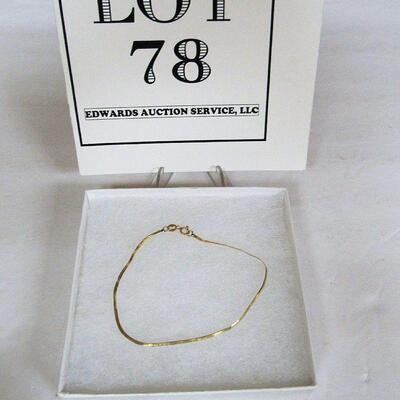 Thin Fragile 14K Gold Italy Bracelet 7 1/4