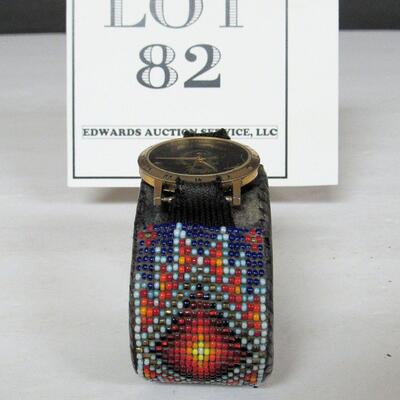 Vintage Native American Cuff Bracelet With 1980s Watch