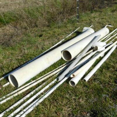Collection of PVC Pipe Various Lengths and Diameters