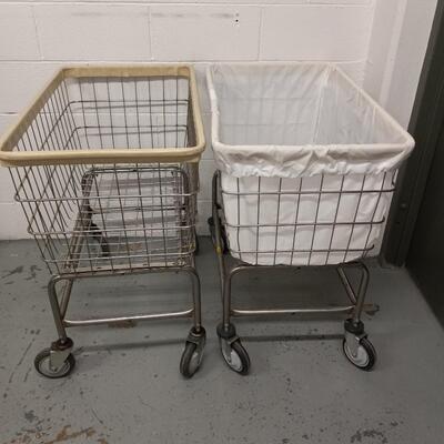 LOT 54A TWO METAL LAUNDRY CARTS
