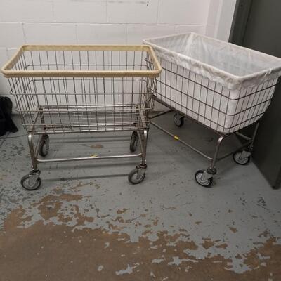 LOT 54A TWO METAL LAUNDRY CARTS