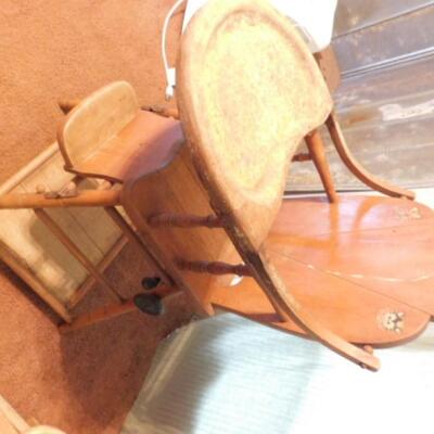 Antique Solid Wood Highchair
