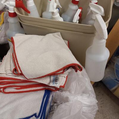 SPRAY BOTTLES-MICROFIBER CLOTHS'-STEP STOOLS