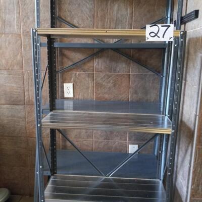 LOT 27T TWO METAL SHELVES