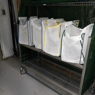 LOT 15A  METAL CART WITH DIVIDERS