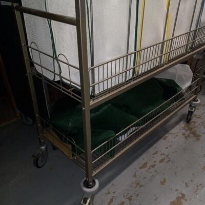 LOT 17A METAL WIRE ROLLING RACK WIRH DIVIDERS