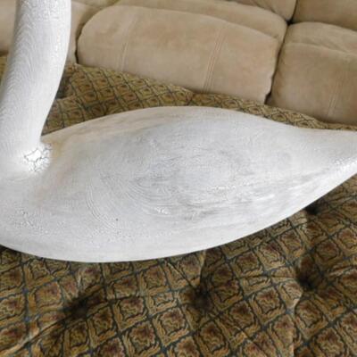 Large Wood Carved Swan