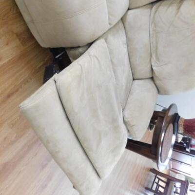 Double Reclining Suede Microfiber Wall Hugger Couch