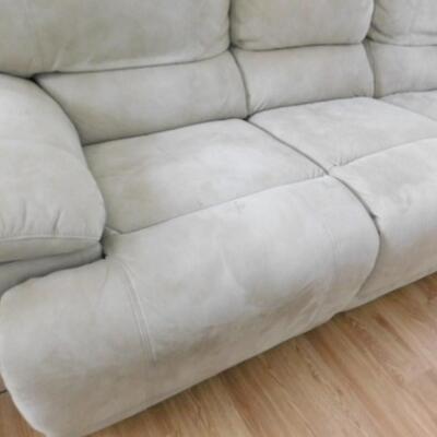 Double Reclining Suede Microfiber Wall Hugger Couch
