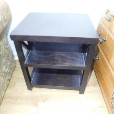 Contemporary Dark Wood Finish Side Table